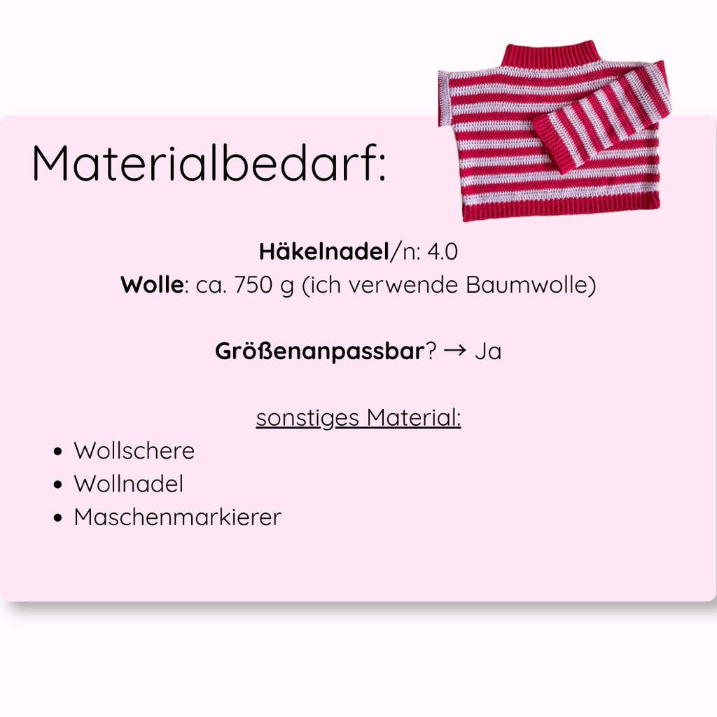 Häkelanleitung „Stella“ – Pullover zum Nachhäkeln