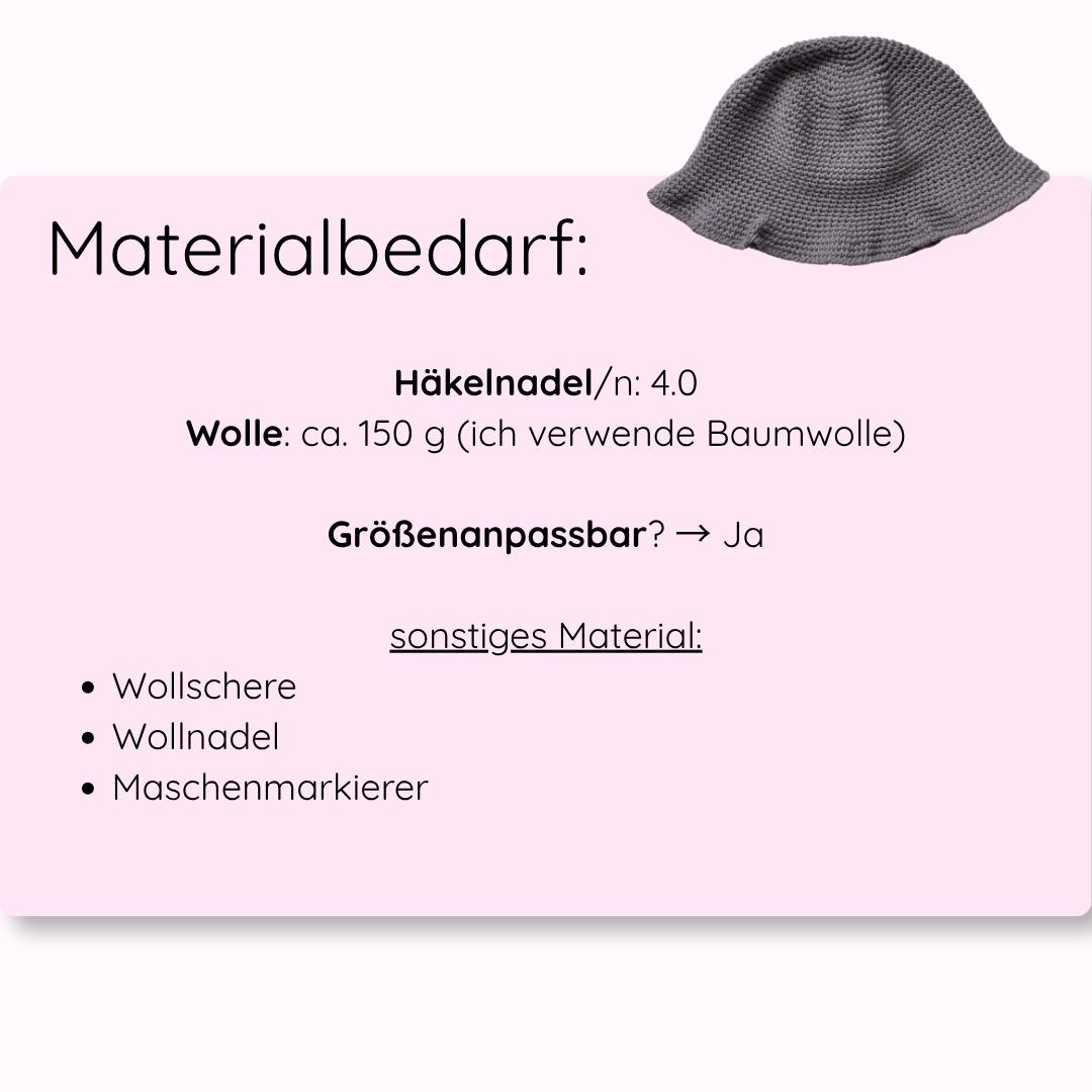 Bucket Hat - einfacher Häkelhut zum Nachhäkeln